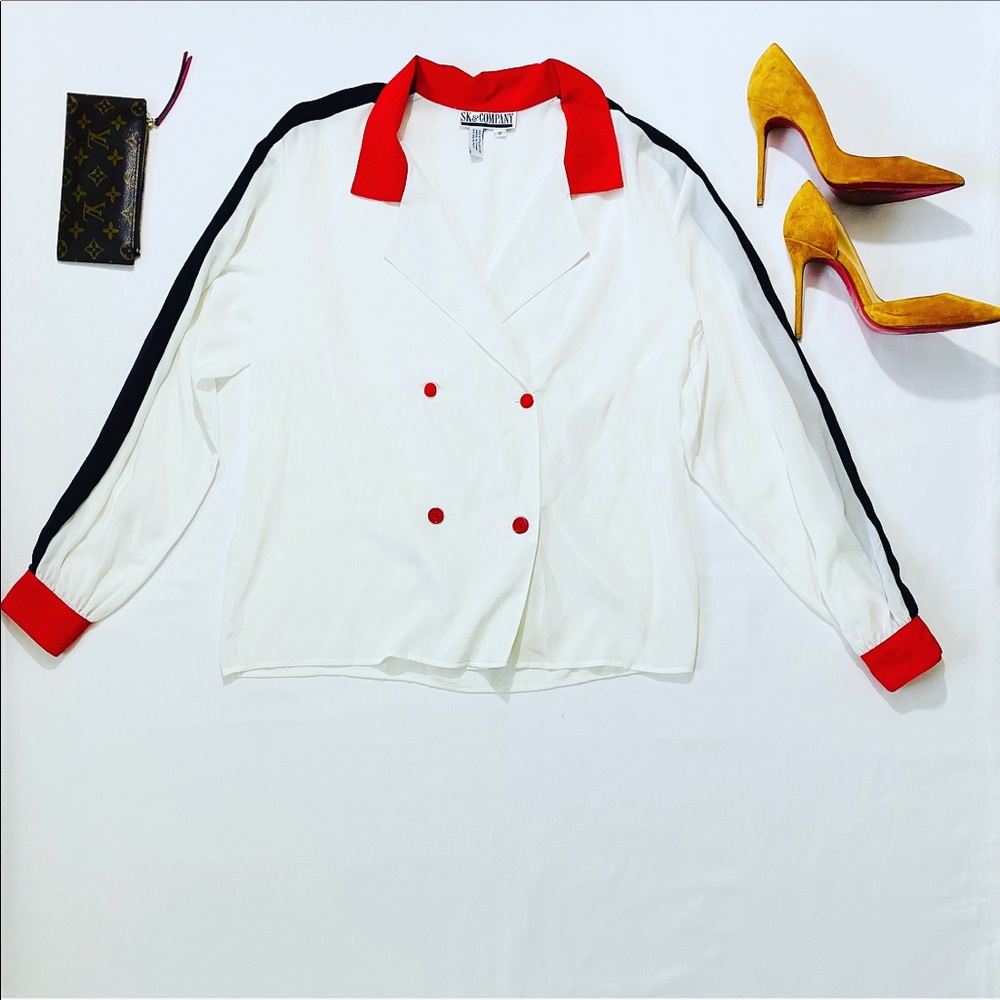 2/$36 Vintage Color Block Blouse